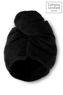 Catherine Lansfield Black Quick Dry Cotton 2 Pack Turbie Head/Hair Towel