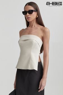 4th & Reckless Cream Cayla Tailored Corset Top