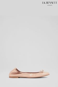 LK Bennett Natural Trilly Leather Ballerina Pumps