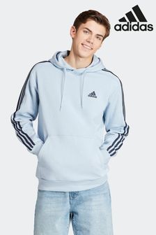 adidas Light Sky Blue Essentials Fleece 3-Stripes 100% Cotton Hoodie