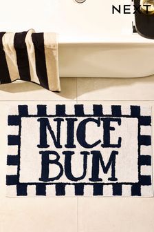 Monochrome Slogan 100% Cotton Bath Mat