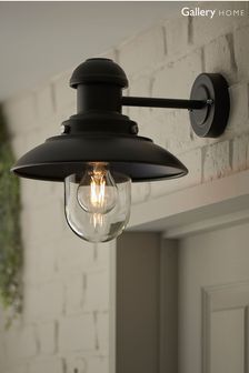 Gallery Home Black Rossland 1 Bulb Outdoor Wall Light