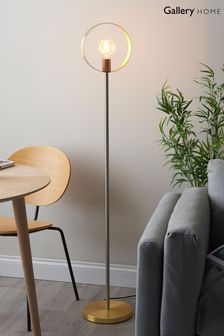 Gallery Home Brushed Nickel Circle Floor Lamp