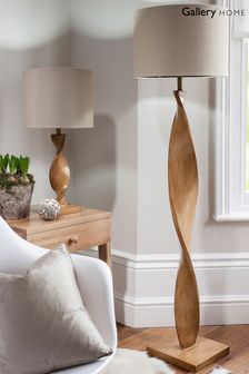 Gallery Home Brown Brooks Wooden Floor Lamp