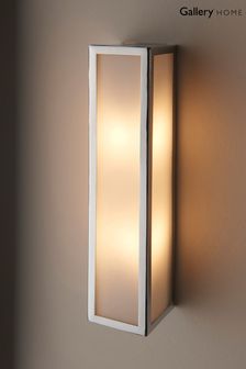 Gallery Home Chrome Bancroft Frosted 2 Bulb Bathroom Wall Light