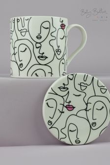 Belly Button Designs Faces Mug & Coaster Set