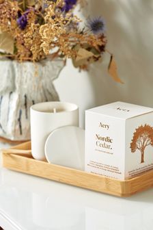 Aery White Nordic Cedar 280g Ceramic Candle