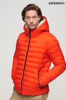 Superdry Orange Hooded Fuji Sport Padded Jacket