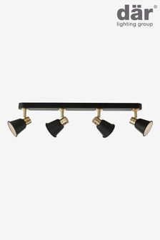 Dar Lighting Black Fry Rose Gold 4 Light Bar Spotlight