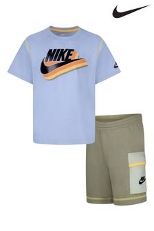 Nike Green Little Kids Reimagine T-Shirt and Shorts Set