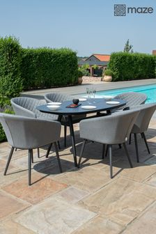 Maze Flanelle Garden Ambition 6 Seat Oval Dining Set