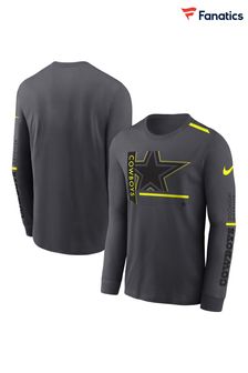 Fanatics Grey NFL Dallas Cowboys VOLT Long Sleeve Dri-FIT Cotton T-Shirt