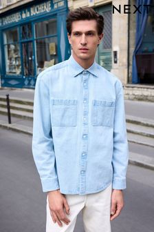 Light Blue Denim Twin Pocket 100% Cotton Overshirt