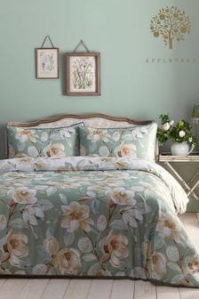 Appletree Green Eleanor 200 Thread Count Pure Duvet Cover Set