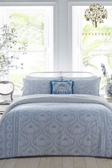 Appletree Blue Alexia 200 Thread Count Pure Duvet Cover Set