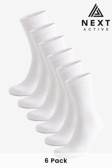 White Essential Sports Socks 6 Pack