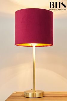 BHS Raspberry Red Velvet Table Lamp