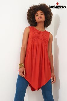 Joe Browns Orange Crochet Lace Hem Tunic