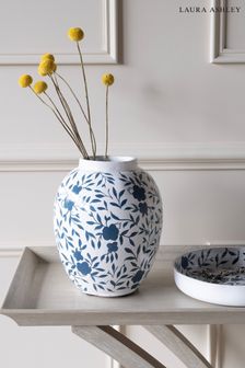 White/Blue Papier Mache Hand Painted Westbourne Vase