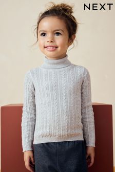 Grey Roll Neck Cardigan (3mths-10yrs)