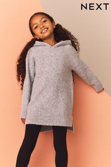 Grey Hooded Jumper Dress (3-16yrs)