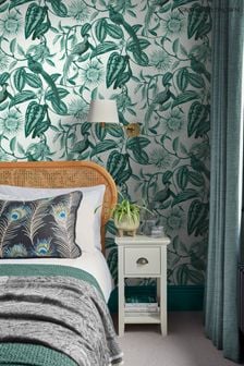 Graham & Brown Teal Amherst's Garden 10M Wallpaper