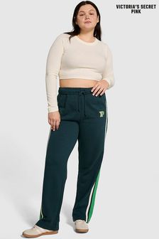 Victoria's Secret PINK Deep Forest Green Wide Leg Fleece Joggers