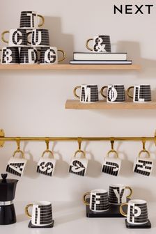 Monochrome Alphabet Mug