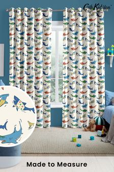 Cath Kidston Cream Kids Summer Sharks Made To Measure 100% Cotton Curtains