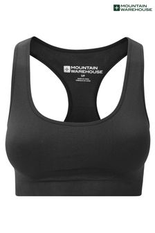 Mountain Warehouse Black Womens Anti-chafe, Racer Back Seamless Sports Bra