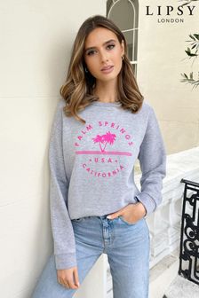 Lipsy Grey Palm Springs Sweatshirt