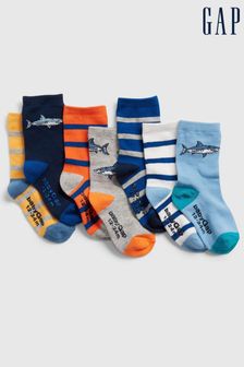 Gap Multi Shark Print Socks 7 Pack - Toddler