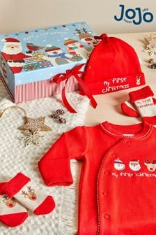 JoJo Maman Bébé Red My First Christmas Baby Gift Set