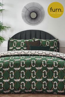 Furn Green Avalon Geometric Reversible Duvet Cover Set