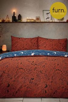 Furn Orange Witchy Vibes Reversible Duvet Cover Set