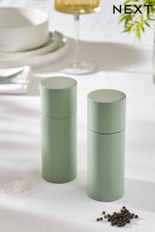 Set of 2 Sage Green Filled Salt and Pepper Grinders