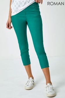 Roman Green Cropped Stretch Denim Jeggings