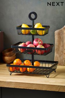 Black Bronx 3 Tier Fruit Basket