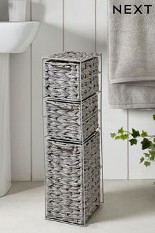 Grey Woven Slim Storage Drawers