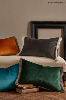 Graham & Brown Green Fringe Opulence Feather Filled Cushion