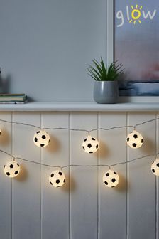 glow White Football String Lights