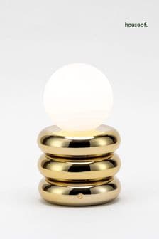 Houseof. Brass Glow Worm Rechargeable Tube Table Lamp