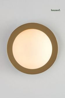 Houseof. Brass Opal Disk Wall Light