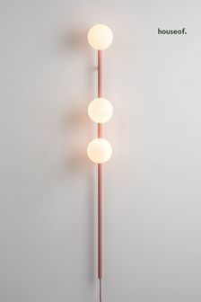 Houseof. Pink Bar Opal Ball Frosted Glass Shade Wall Light