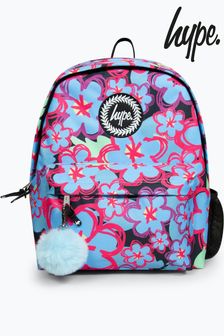 Hype. Multi Flowers Badge Pom Pom Backpack