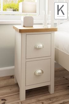 K Interiors Truffle Lana Solid Wood Compact Bedside Cabinet