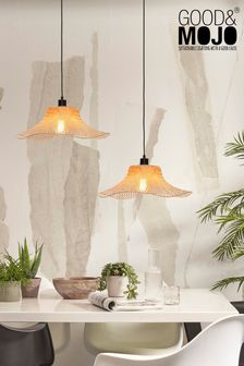 Good & Mojo Natural Ibiza Bamboo Wavy Ceiling Light
