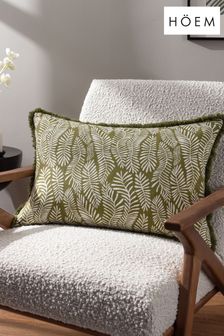 HÖEM Green Frond Abstract Polyester Filled Cushion