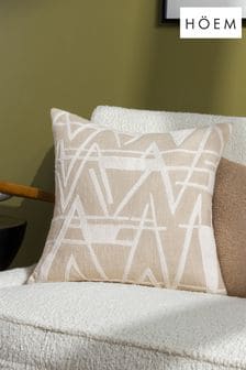 HÖEM Natural Vannes Embroidered Feather Filled Cushion