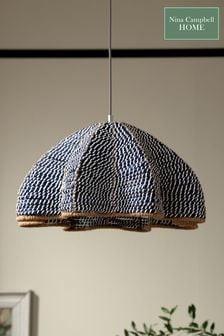 Nina Campbell Blue Easy Fit Echinus Shade Ceiling Lights